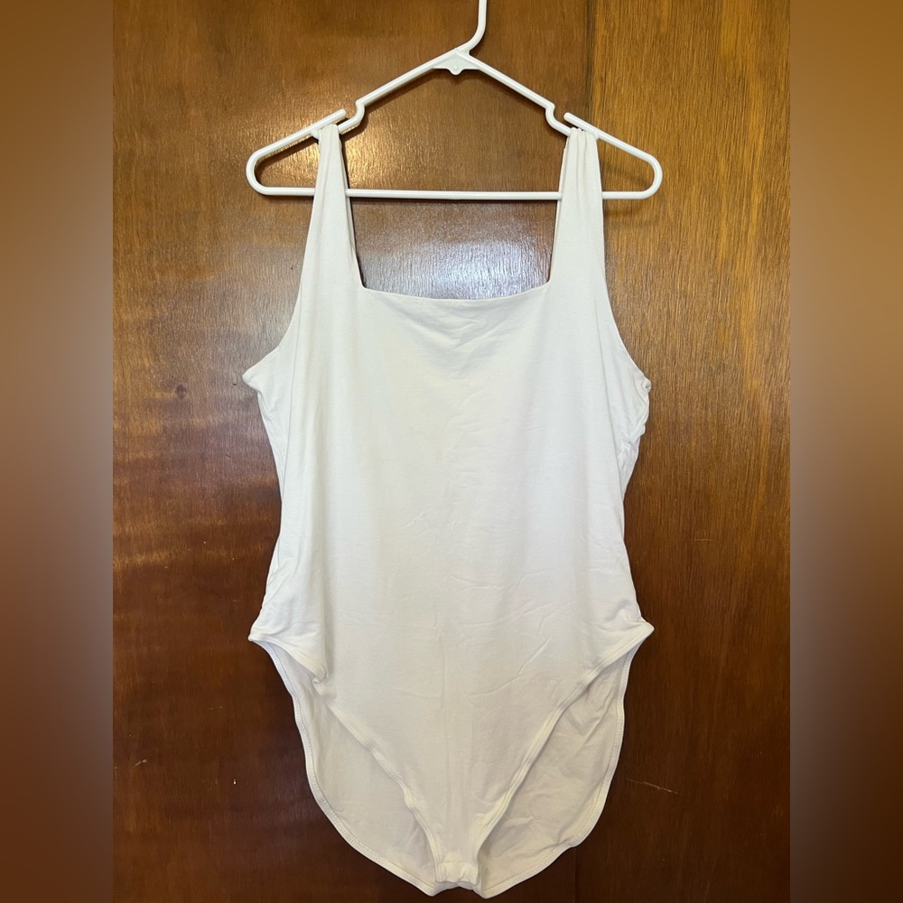 Old Navy White Square Neck Bodysuit